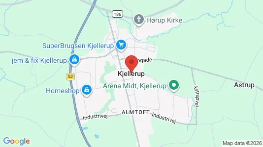 Boligudlejningsejendomme til salg i Kjellerup - kort over placeringen