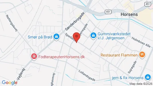 Boligudlejningsejendomme til salg i Horsens - kort over placeringen