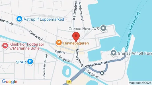 Boligudlejningsejendomme til salg i Grenaa - kort over placeringen