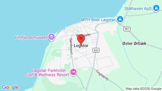 Butikslokaler til salg i Løgstør - kort over placeringen