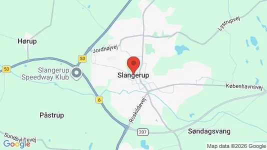 Butikslokaler til salg i Slangerup - kort over placeringen