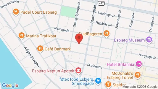 Boligudlejningsejendomme til salg i Esbjerg Centrum - kort over placeringen