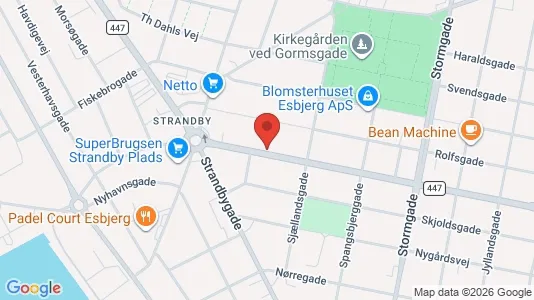 Boligudlejningsejendomme til salg i Esbjerg Centrum - kort over placeringen