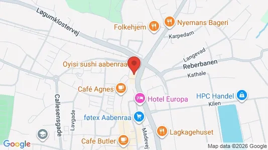 Boligudlejningsejendomme til salg i Aabenraa - kort over placeringen
