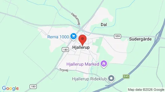Butikslokaler til salg i Hjallerup - kort over placeringen