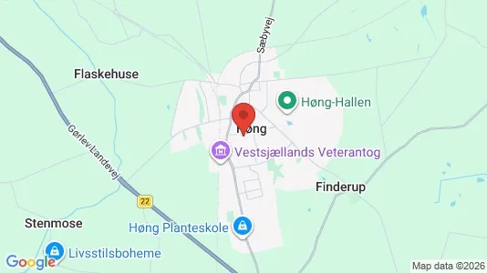 Butikslokaler til salg i Høng - kort over placeringen