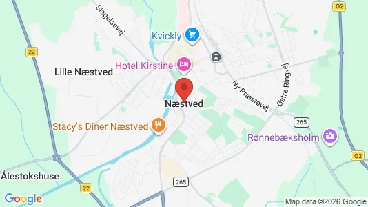 Boligudlejningsejendomme til salg i Næstved - kort over placeringen