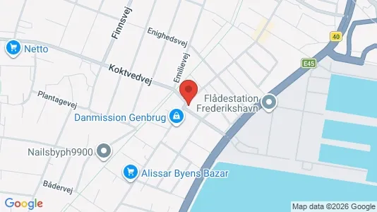 Erhvervslejemål til salg i Frederikshavn - kort over placeringen