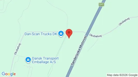 Erhvervsgrunde til salg i Vojens - kort over placeringen