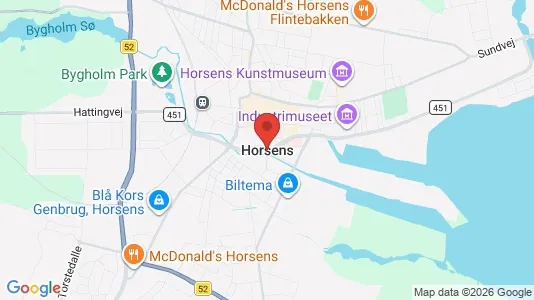 Boligudlejningsejendomme til salg i Horsens - kort over placeringen