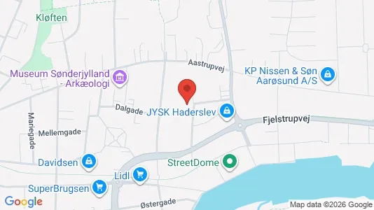 Kontorlokaler til salg i Haderslev - kort over placeringen