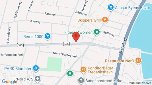 Boligudlejningsejendomme til salg i Frederikshavn - kort over placeringen