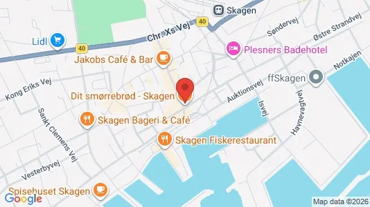 Erhvervslejemål til salg i Skagen - kort over placeringen