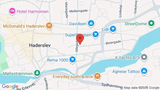 Boligudlejningsejendomme til salg i Haderslev - kort over placeringen