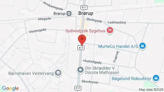 Boligudlejningsejendomme til salg i Brørup - kort over placeringen