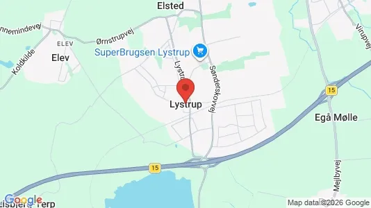 Boligudlejningsejendomme til salg i Lystrup - kort over placeringen