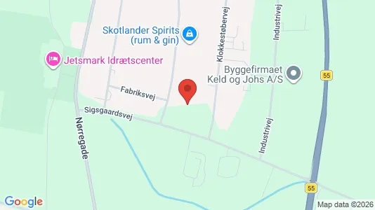 Erhvervsgrunde til salg i Pandrup - kort over placeringen