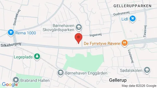 Boligudlejningsejendomme til salg i Brabrand - kort over placeringen