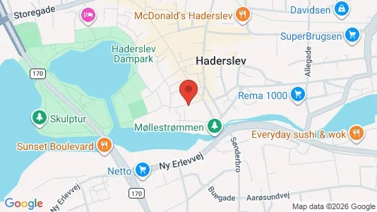 Boligudlejningsejendomme til salg i Haderslev - kort over placeringen