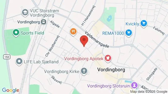 Erhvervslejemål til salg i Vordingborg - kort over placeringen
