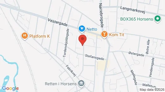 Boligudlejningsejendomme til salg i Horsens - kort over placeringen