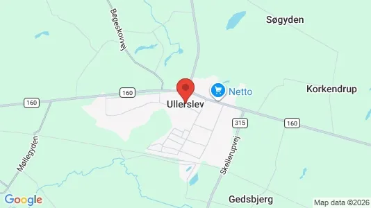 Lagerlokaler til salg i Ullerslev - kort over placeringen