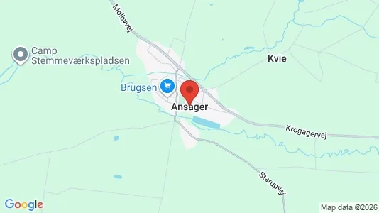 Hoteller til salg i Ansager - kort over placeringen