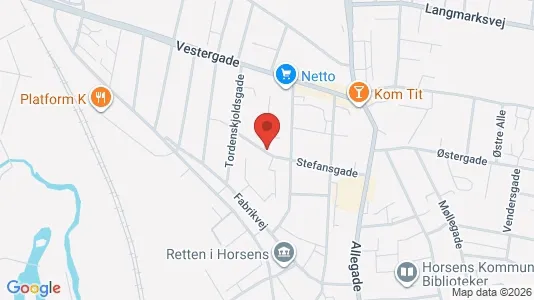 Boligudlejningsejendomme til salg i Horsens - kort over placeringen