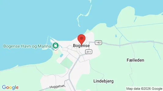 Butikslokaler til salg i Bogense - kort over placeringen