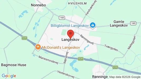 Kontorlokaler til salg i Langeskov - kort over placeringen