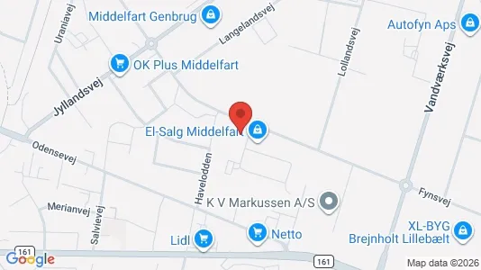 Erhvervslejemål til salg i Middelfart - Foto fra Google Street View