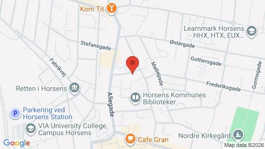 Boligudlejningsejendomme til salg i Horsens - kort over placeringen