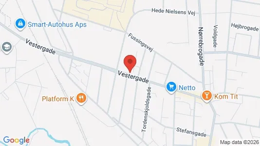 Boligudlejningsejendomme til salg i Horsens - kort over placeringen