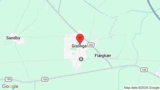Butikslokaler til salg i Gislinge - kort over placeringen