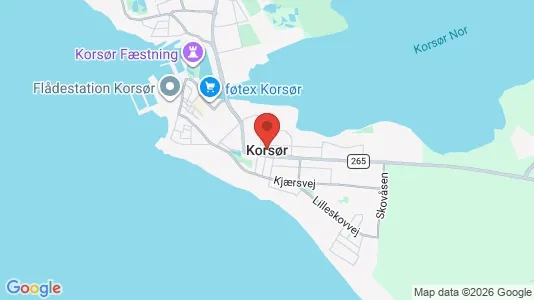Butikslokaler til salg i Korsør - kort over placeringen