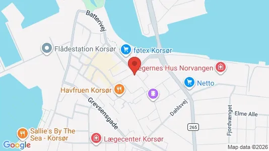 Kontorlokaler til salg i Korsør - kort over placeringen