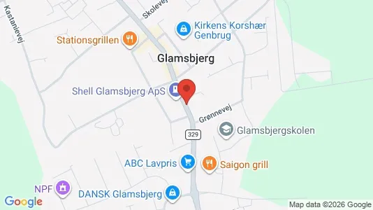 Boligudlejningsejendomme til salg i Glamsbjerg - kort over placeringen