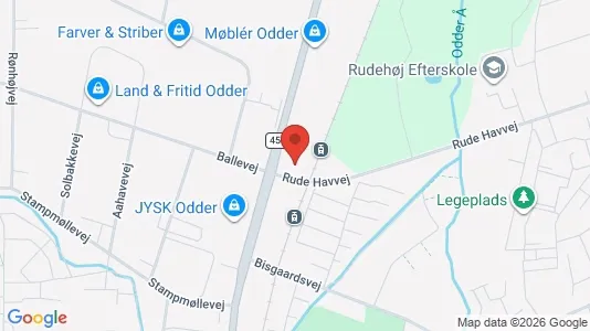 Kontorlokaler til salg i Odder - kort over placeringen
