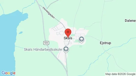 Erhvervslejemål til salg i Skals - kort over placeringen