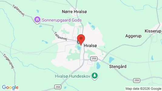 Butikslokaler til salg i Hvalsø - kort over placeringen