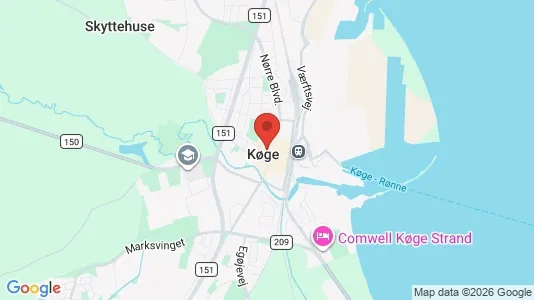 Hoteller til salg i Køge - kort over placeringen