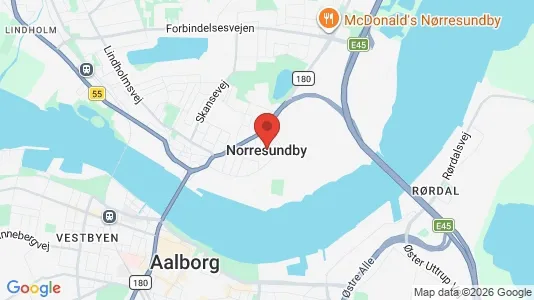 Kontorlokaler til salg i Nørresundby - kort over placeringen