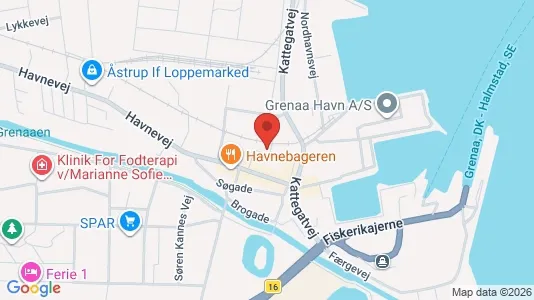 Boligudlejningsejendomme til salg i Grenaa - kort over placeringen