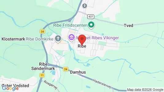 Boligudlejningsejendomme til salg i Ribe - kort over placeringen