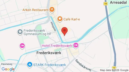 Erhvervslejemål til salg i Frederiksværk - kort over placeringen