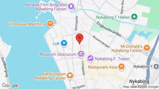 Erhvervslejemål til salg i Nykøbing Falster - kort over placeringen