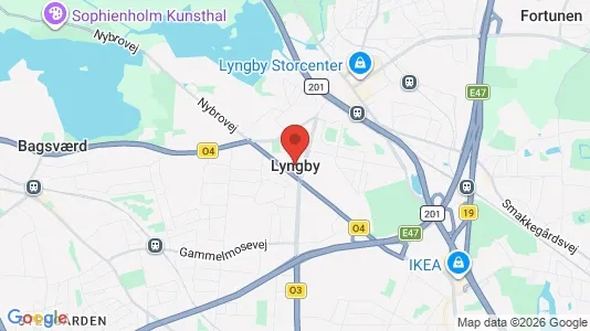 Butikslokaler til salg i Kongens Lyngby - kort over placeringen