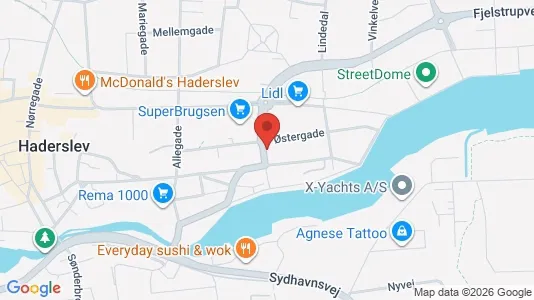 Boligudlejningsejendomme til salg i Haderslev - kort over placeringen