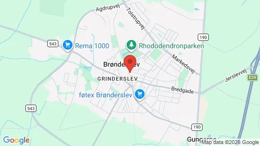 Boligudlejningsejendomme til salg i Brønderslev - kort over placeringen
