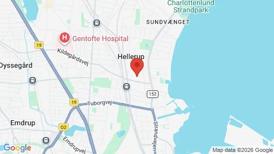Butikslokaler til salg i Hellerup - kort over placeringen